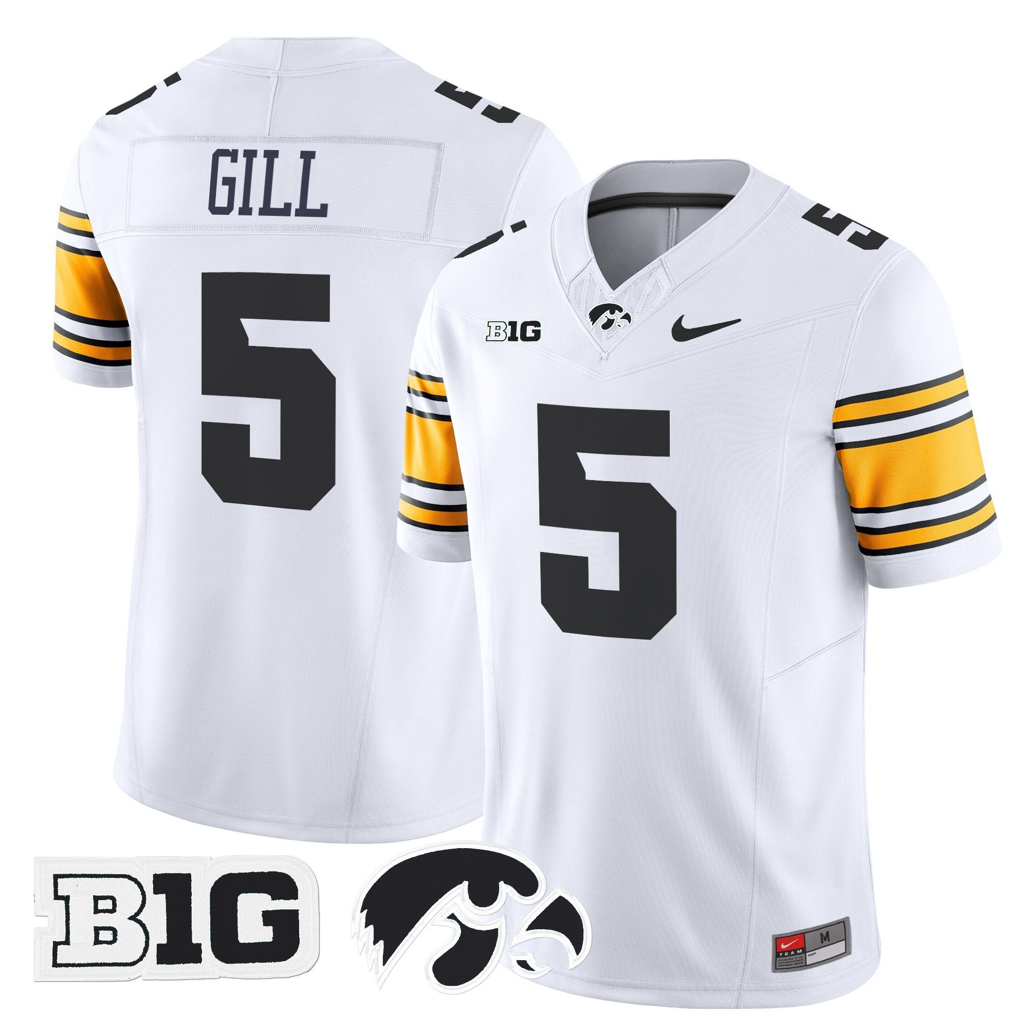 Men Iowa Hawkeyes #5 Gill White Nike 2024 Vapor Limited NCAA Jersey->ncaa teams->NCAA Jersey